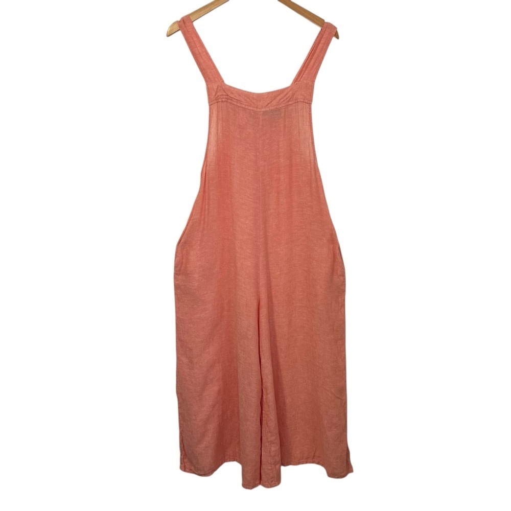 Haute Hippie Womens Linen Blend Wide Leg Jumpsuit Sz Large Coral Boho Sleeveless